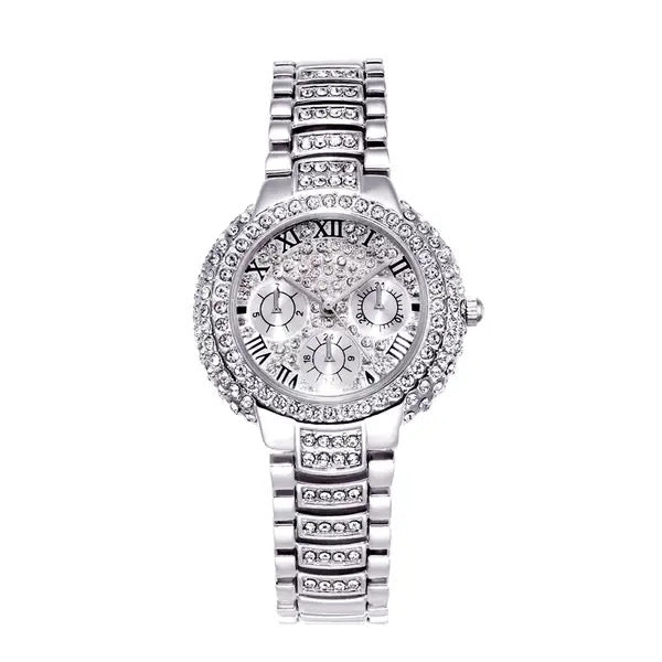 Stunning Glitz And Glam Silver Watch