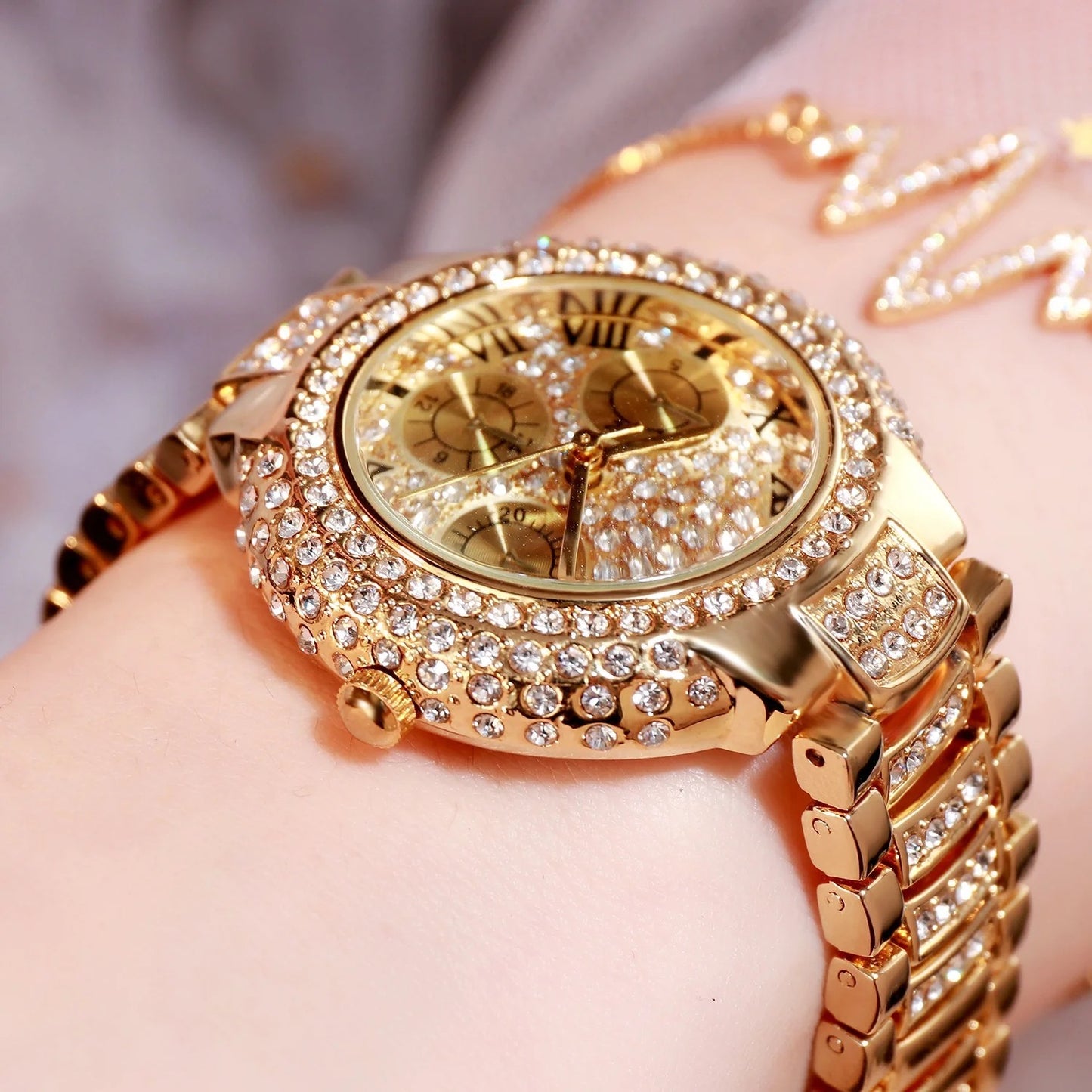 Stunning Glitz And Glam Gold Watch